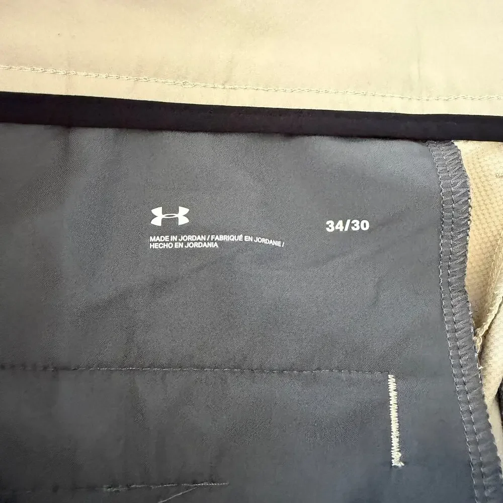 Under Armour Pants UA Tech Golf Stone Stretch Wicking Casual Vacation 34/30